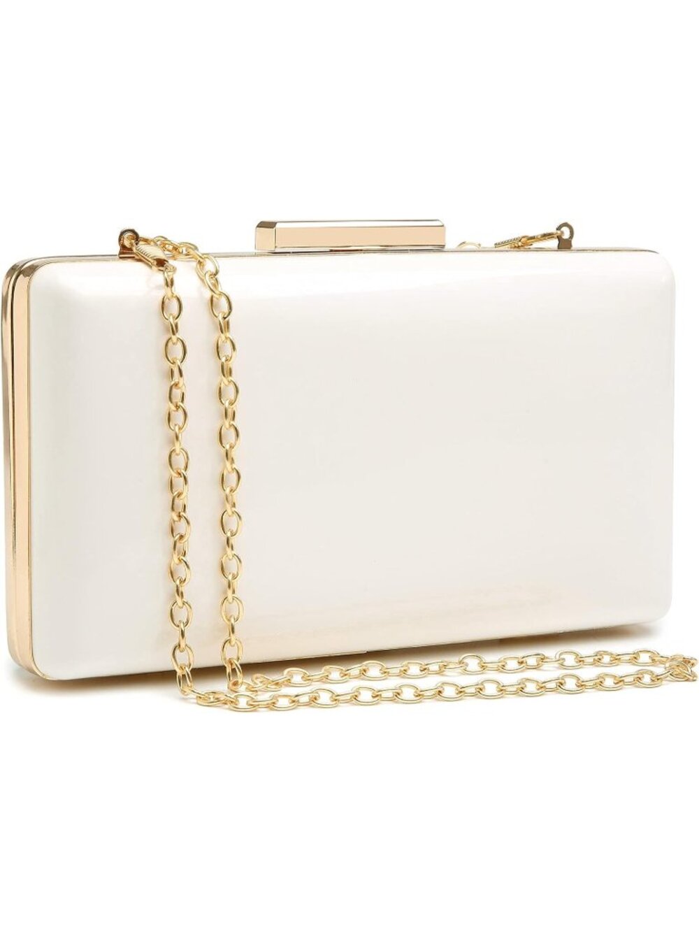 〽️Women's White Clutch Purse Handbag Evening Detachable Chain Strap Wedding Prom